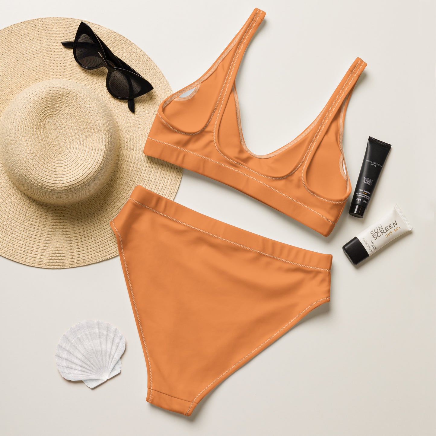 Tangy Orange High-waisted bikini