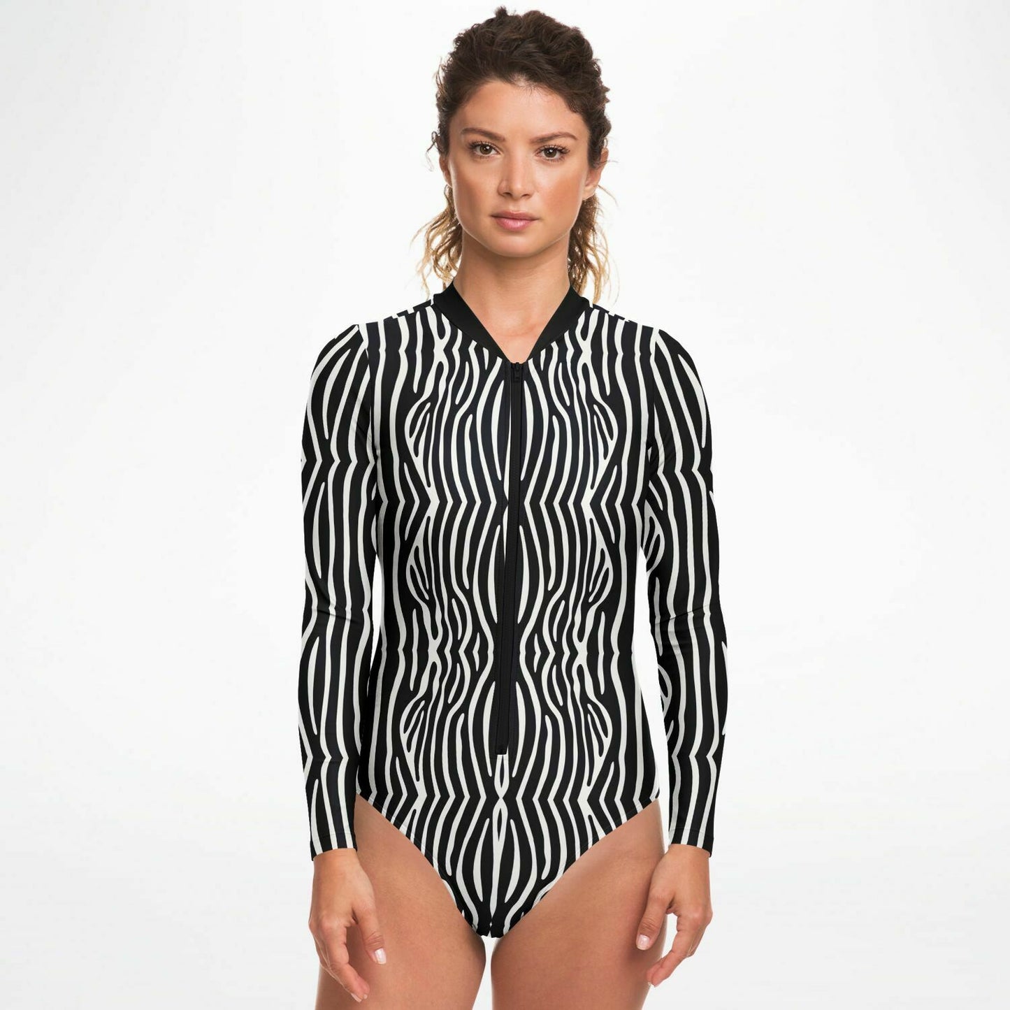 Graphic Zebra Long Sleeve Bodysuit