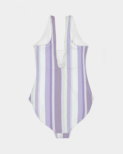Lavender Stripes Women's One-Piece Swimsuit
