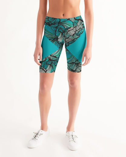 Sea Petal Swirls Women's Mid-Rise Bike Shorts