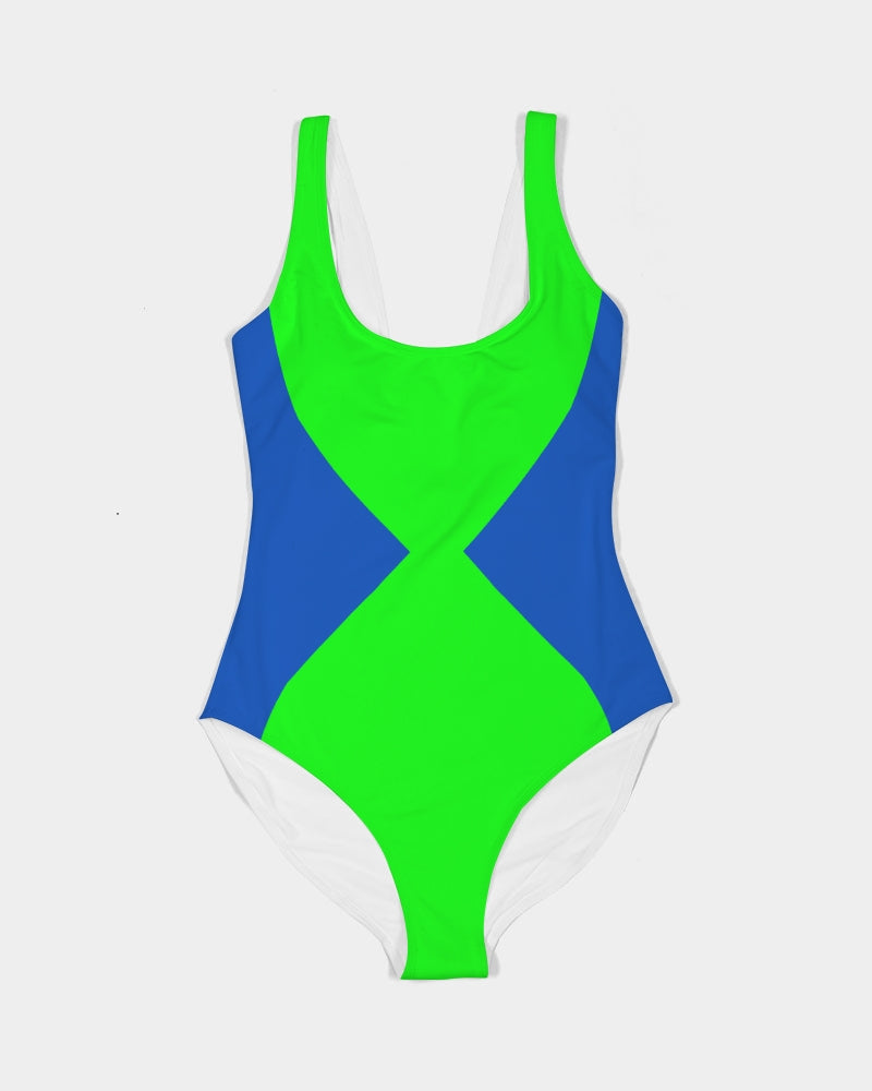 Neon Green Women's One-Piece Swimsuit