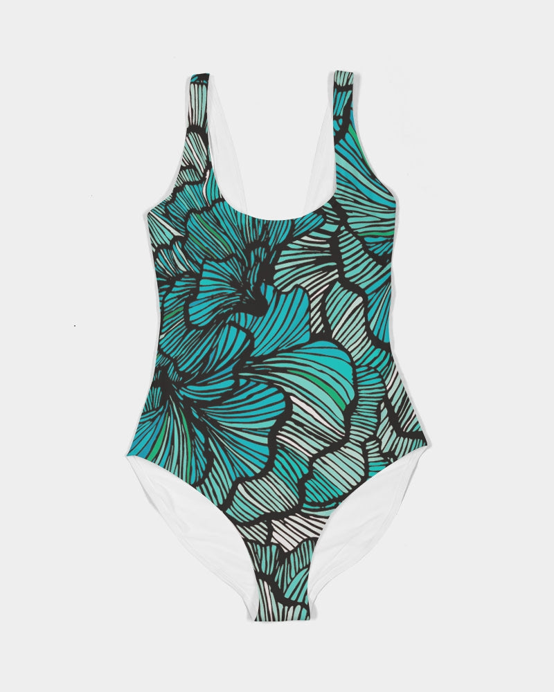 Sea Petal Swirls Women's One-Piece Swimsuit