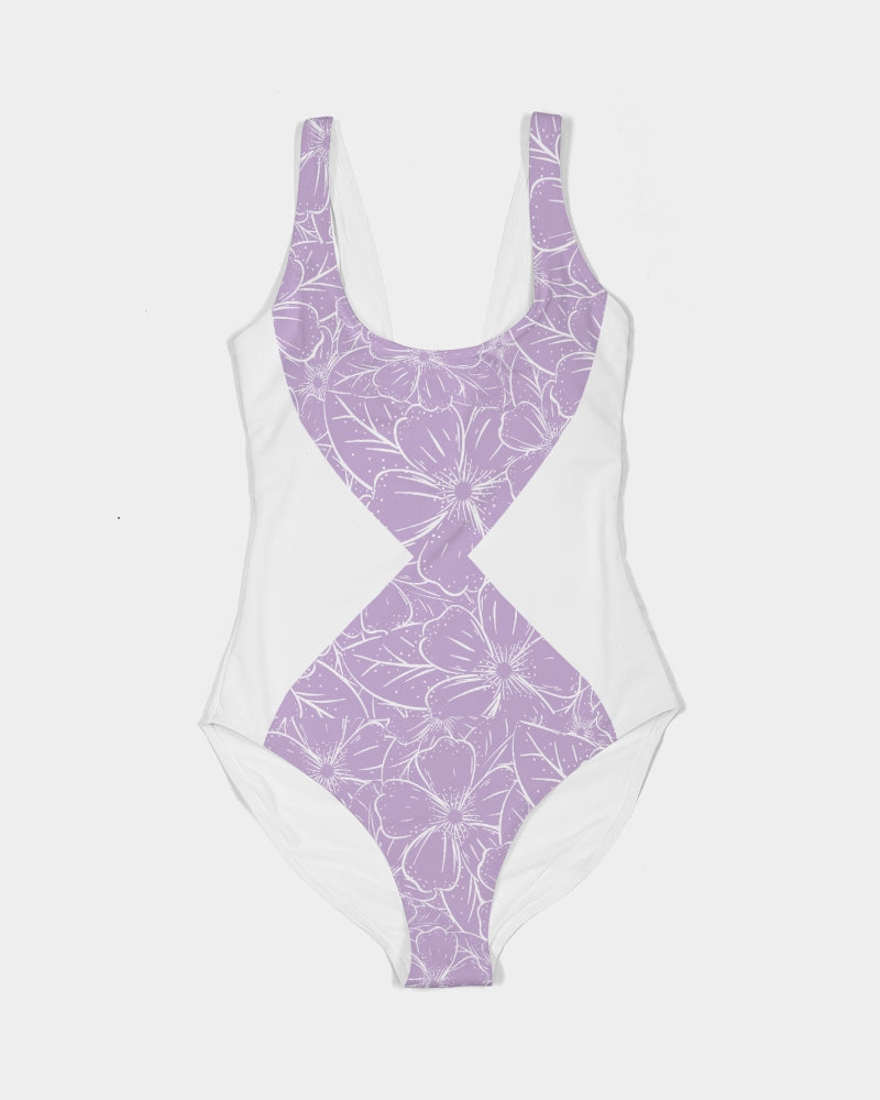 Lavender Floral Women's One-Piece Swimsuit
