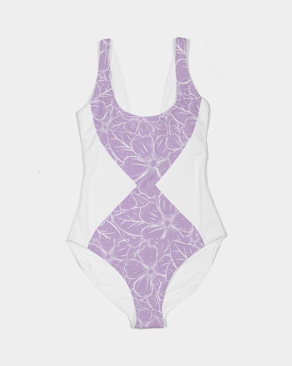 Lavender Floral Women's One-Piece Swimsuit