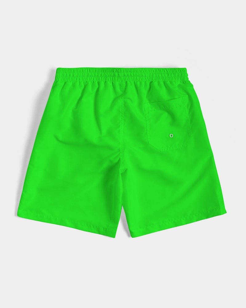 Neon Green 7" Classic Men Swim Trunk