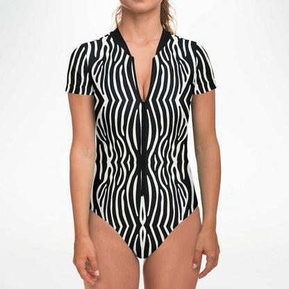Graphic Zebra Short Sleeve Bodysuit