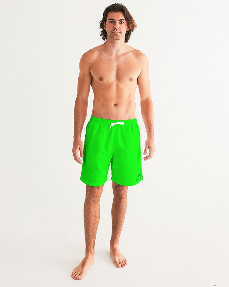 Neon Green 7" Classic Men Swim Trunk