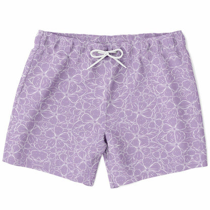Lavender Floral 5.5" Men Swim Shorts