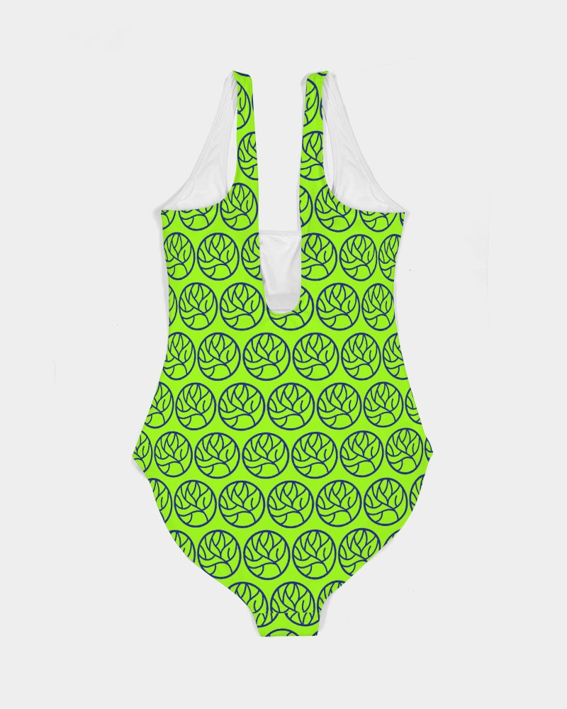 Chaluisant Roots Green Women's One-Piece Swimsuit