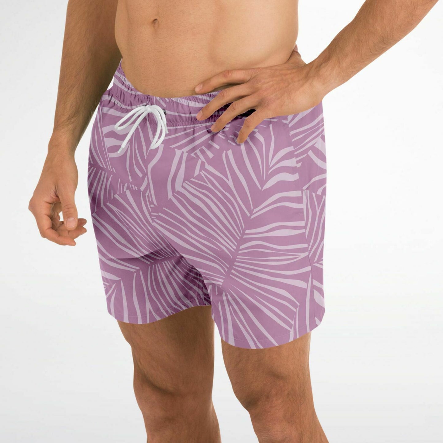 Lavender Palms 5.5" Men Swim Shorts