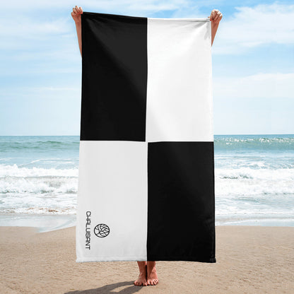 Graphic Chess Black & White Beach Towel